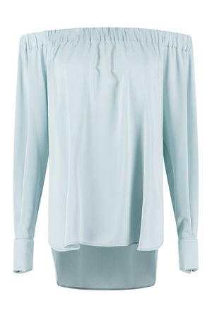 Michela silk off-the-shoulder blouse-0